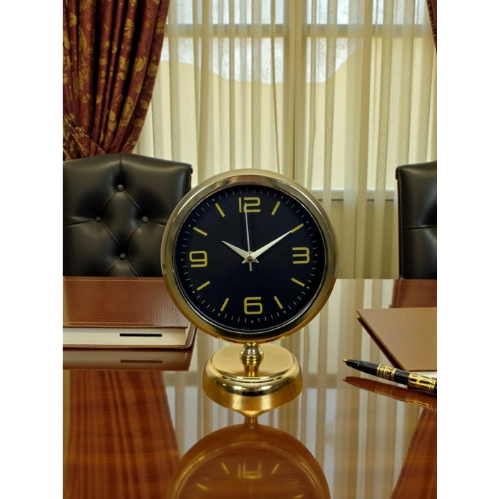 Midnight Gold 25 x 20 Cm Metal Table Clock