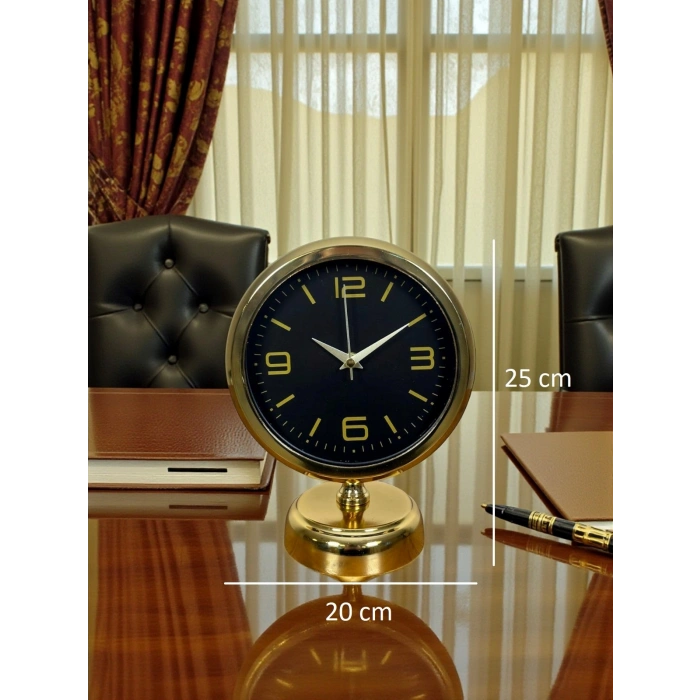 Midnight Gold 25 x 20 Cm Metal Table Clock