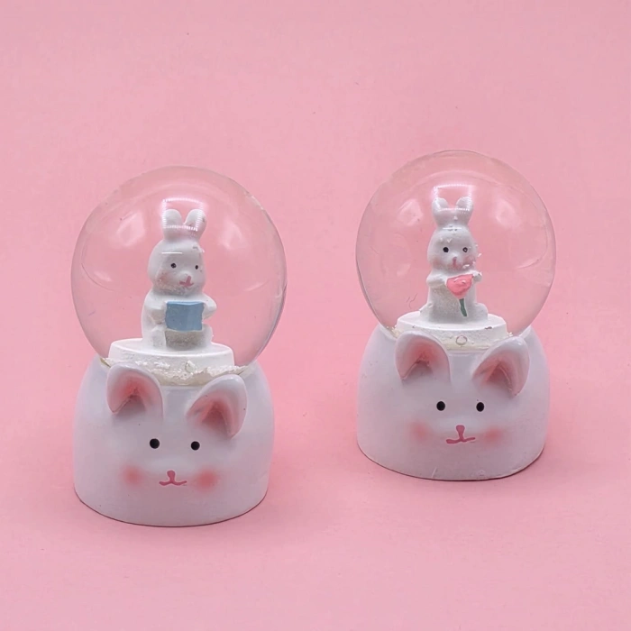 Mini Boy Tavşan Tasarımlı Işıklı Kar Küresi