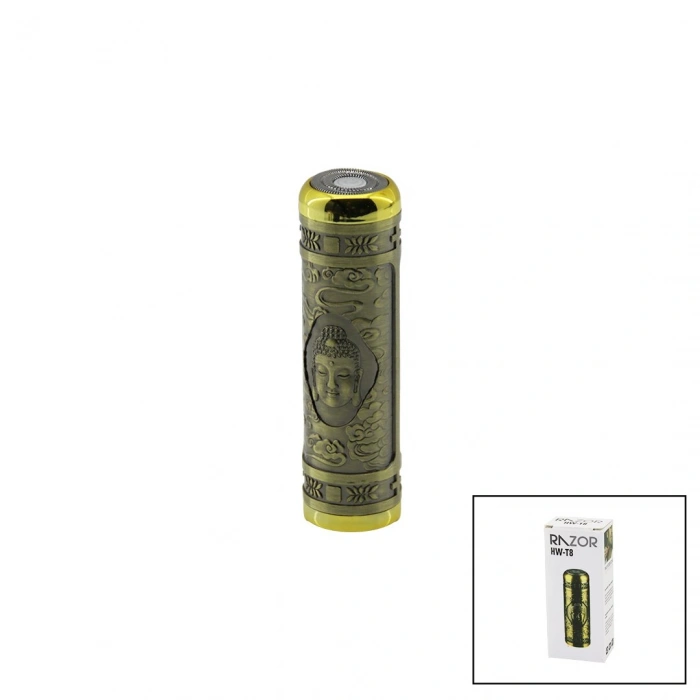 MİNİ CEP MODEL  GÜNLÜK SIFIR SAKAL KESME TRAŞ MAKİNESİ USB ŞARJLI BASKILI METAL GÖVDE 3W 500mAh (5365)