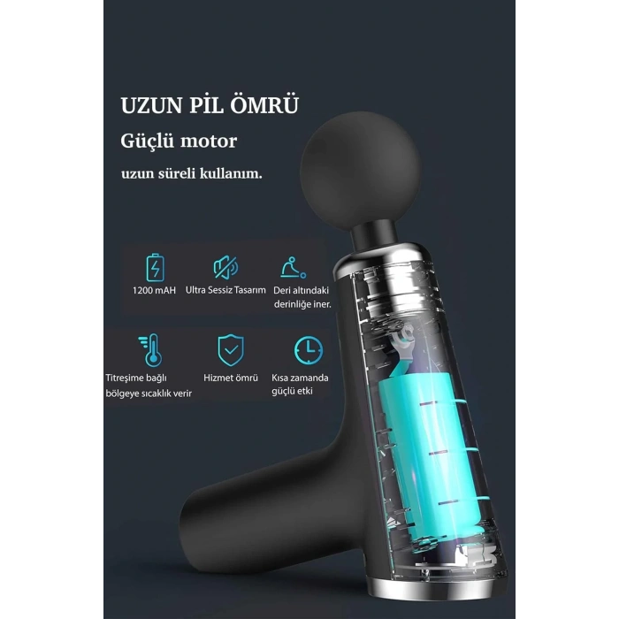 Mini Profesyonel Şarjlı Masaj Aleti 4 Başlıklı KH-800 (5365)