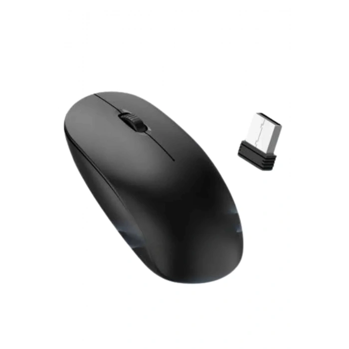 Minimal Tasarımlı Siyah Kablosuz Mouse 1600 Dpı Optik Sensör
