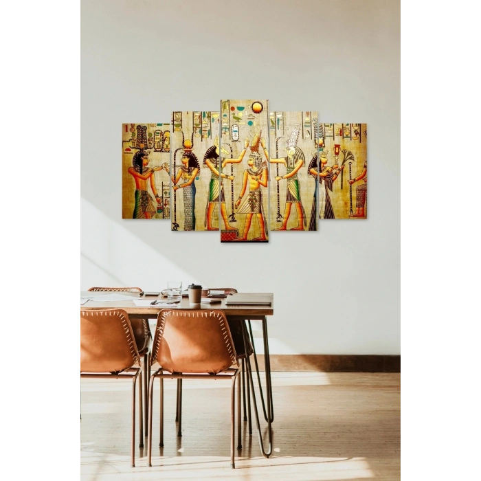 Mısır Yapıtlar 5 Parçalı Mdf Tablo 60 x 100
