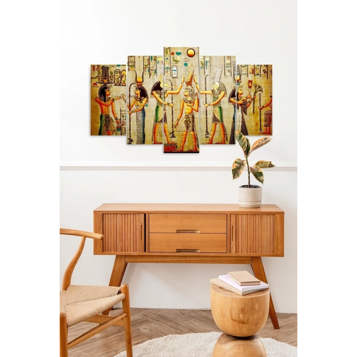 Mısır Yapıtlar 5 Parçalı Mdf Tablo 60 x 100