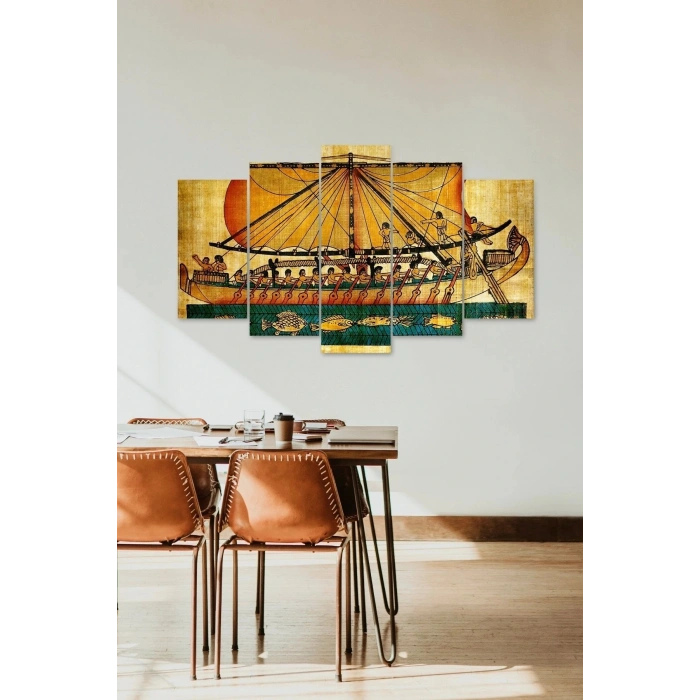 Mısır Yelkenli 5 Parçalı Mdf Tablo 60 x 100