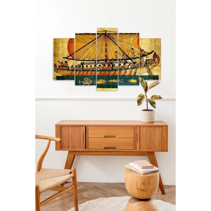 Mısır Yelkenli 5 Parçalı Mdf Tablo 60 x 100