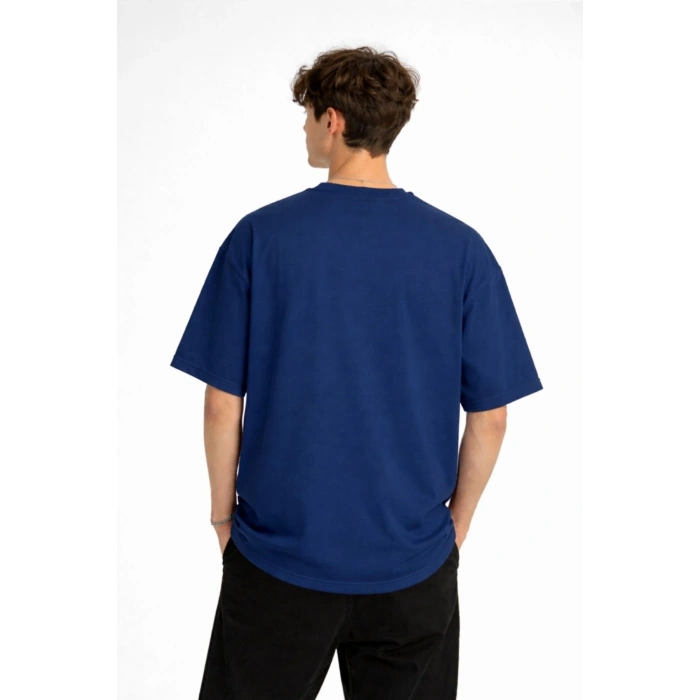 MN - Bear Baskılı Oversize Tişört LACIVERT