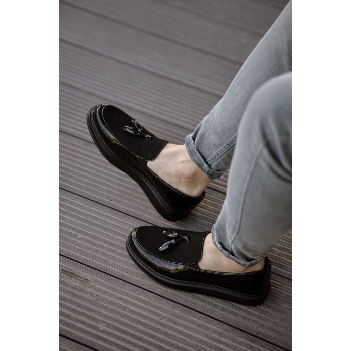 MN002 - RST Loafer Verniciata Mens Shoes BLACK