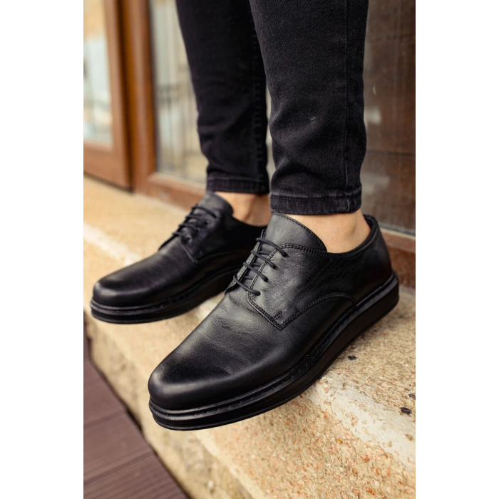 MN003 - DST Classica Leather Mens Shoes BLACK