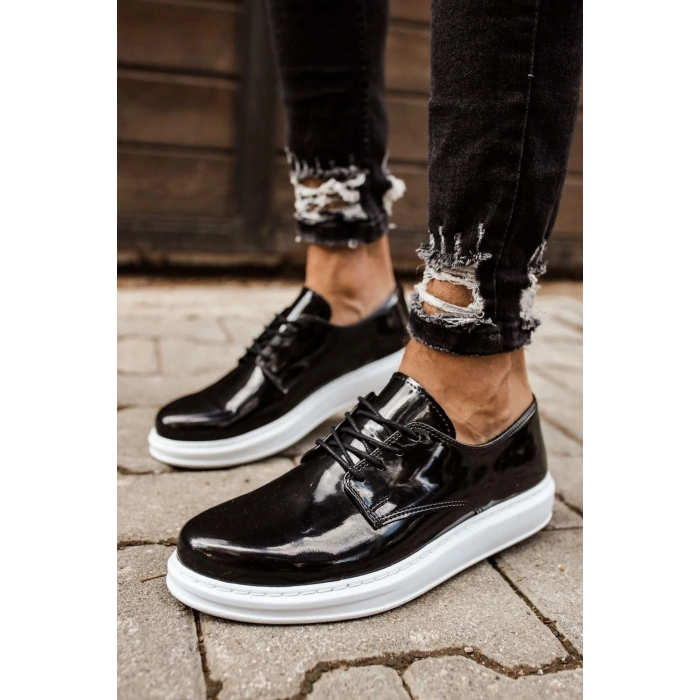 MN003 - RBT Pelle Verniciata Classica Erkek Ayakkabı SIYAH