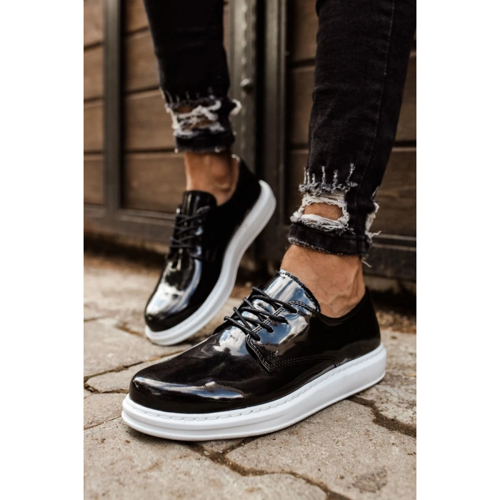 MN003 - RBT Pelle Verniciata Classica Erkek Ayakkabı SIYAH