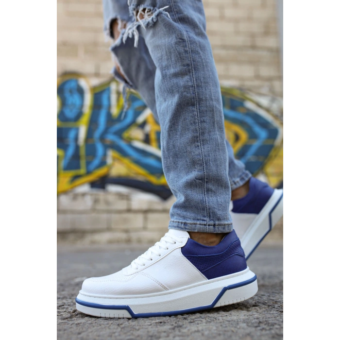MN075 - CBT Signature Mens Shoe WHITE / SAX BLUE