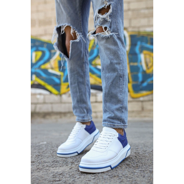 MN075 - CBT Signature Mens Shoe WHITE / SAX BLUE