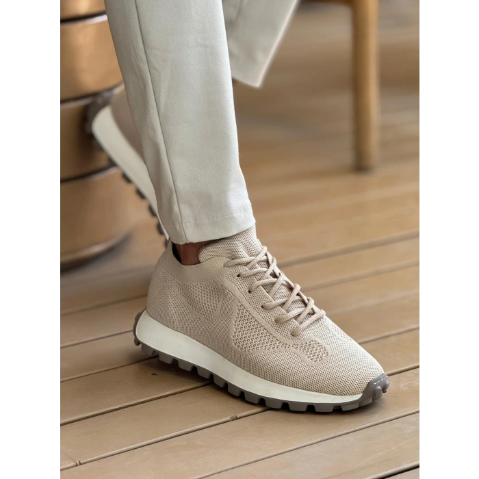 MN2409 - Mens Knit Shoes BEIGE
