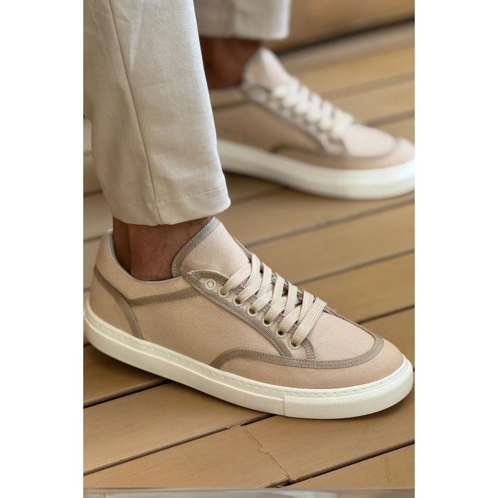 MN2505 - Linen Mens Shoes BEIGE/BEIGE