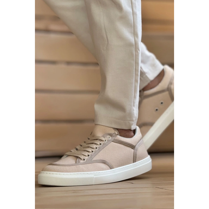 MN2505 - Linen Mens Shoes BEIGE/BEIGE