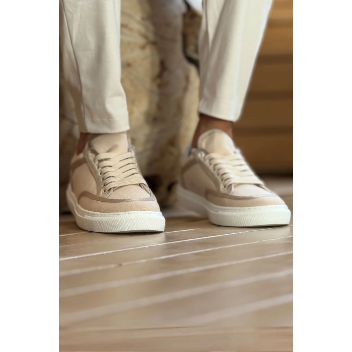 MN2505 - Linen Mens Shoes BEIGE/BEIGE