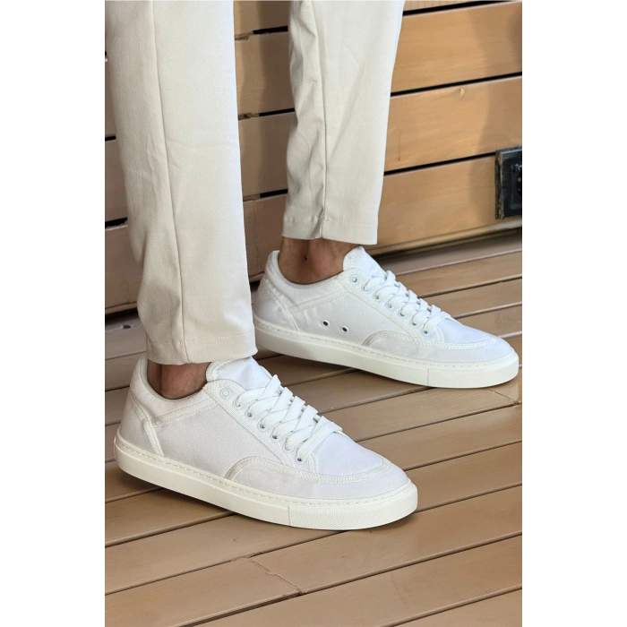 MN2505 - Linen Mens Shoes WHITE / WHITE