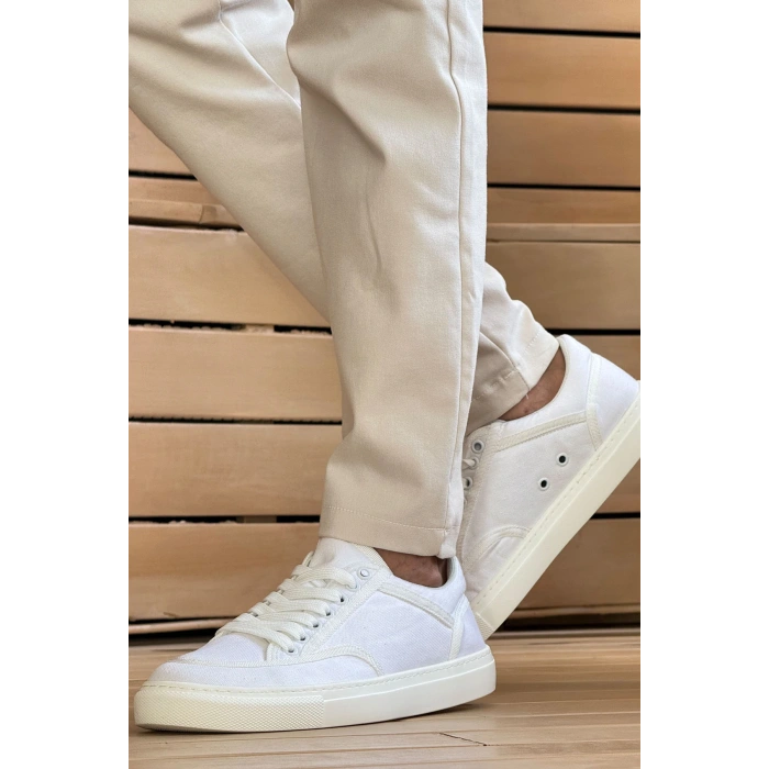 MN2505 - Linen Mens Shoes WHITE / WHITE