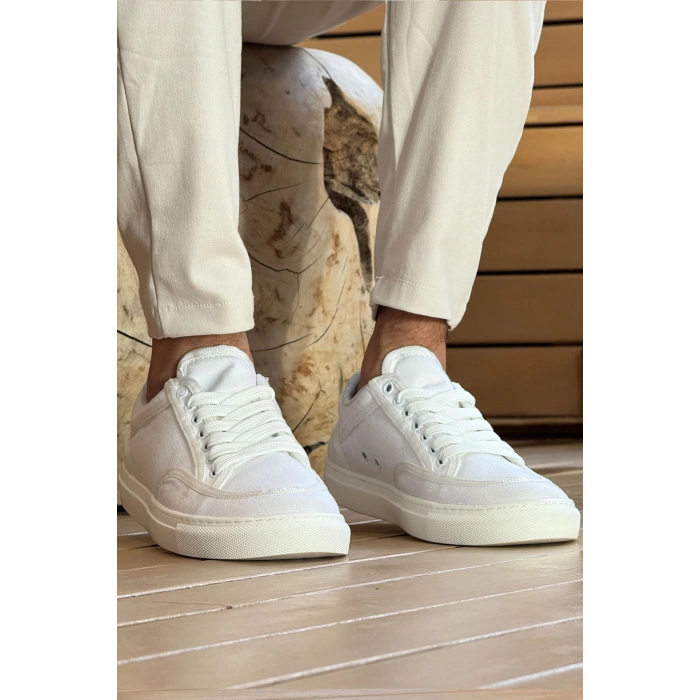 MN2505 - Linen Mens Shoes WHITE / WHITE