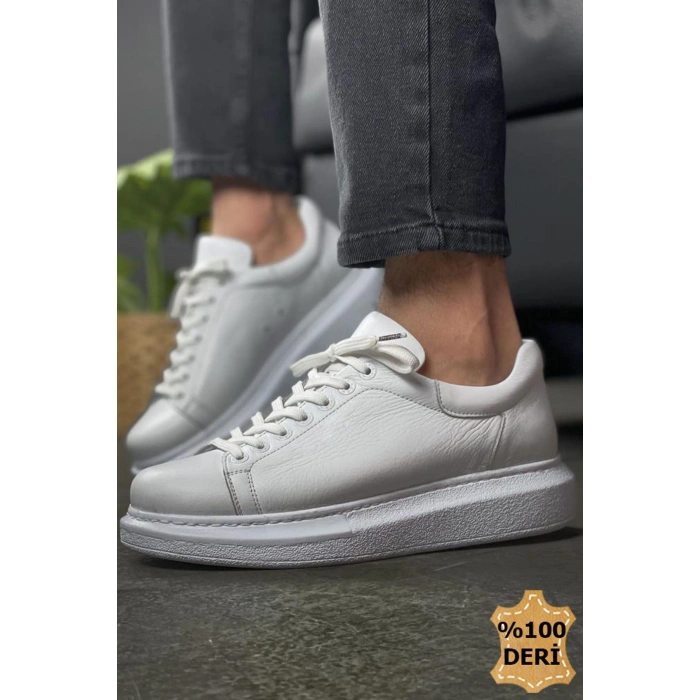 MN257 - DBT Estrella Leather Mens Shoes WHITE