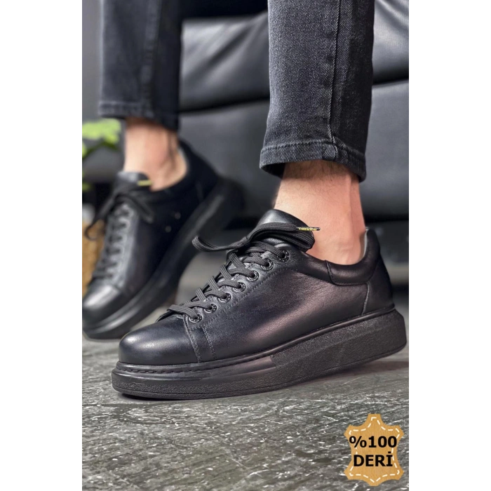 MN257 - DST Estrella Leather Mens Shoe BLACK