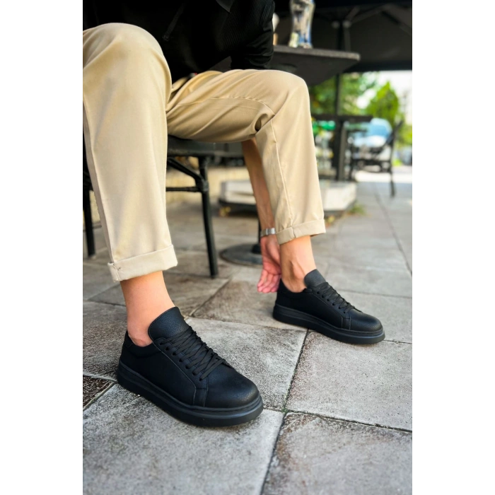 MN979 - Santoni CRT Mens Sports Shoes BLACK