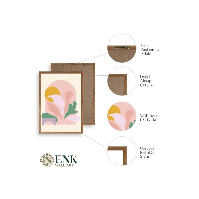 Modern Ahşap Çerçeveli Tablo 17 x 23