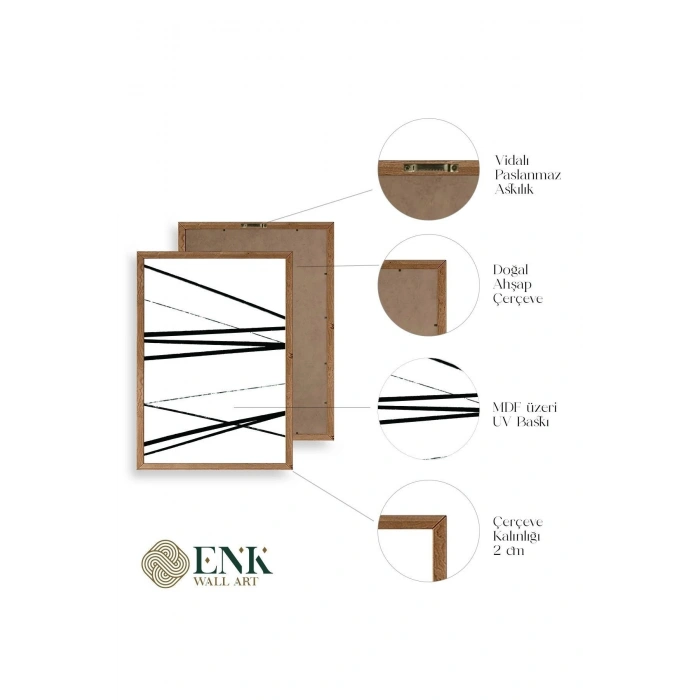 Modern Ahşap Çerçeveli Tablo 17 x 23