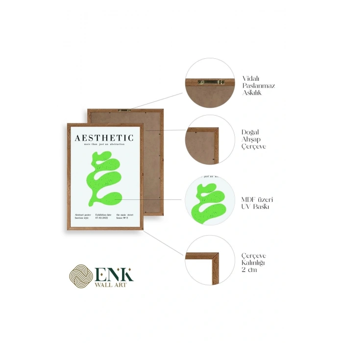 Modern Ahşap Çerçeveli Tablo 17 x 23