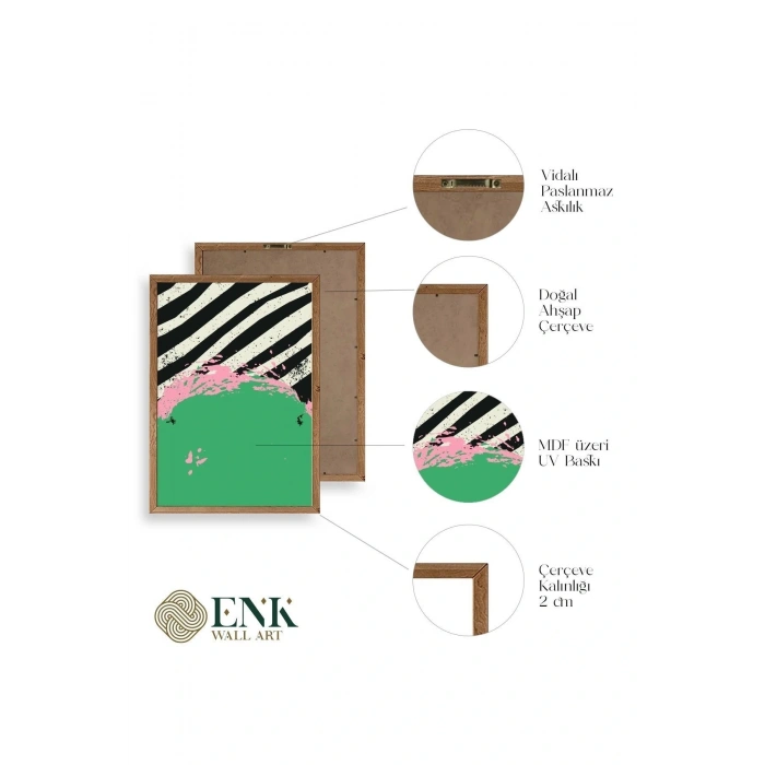 Modern Ahşap Çerçeveli Tablo 17 x 23