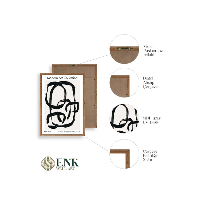 Modern Ahşap Çerçeveli Tablo 17 x 23