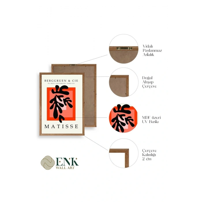 Modern Ahşap Çerçeveli Tablo 17 x 23