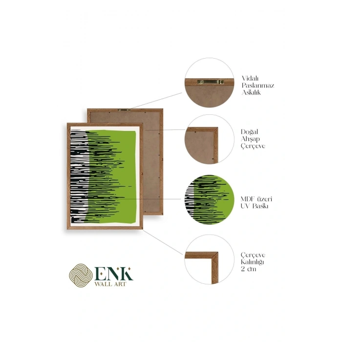 Modern Ahşap Çerçeveli Tablo 17 x 23