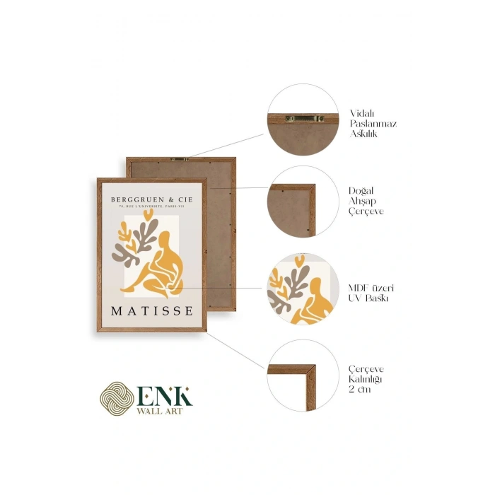 Modern Ahşap Çerçeveli Tablo 17 x 23