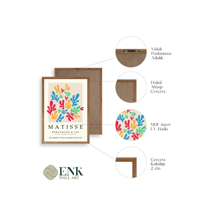 Modern Ahşap Çerçeveli Tablo 17 x 23