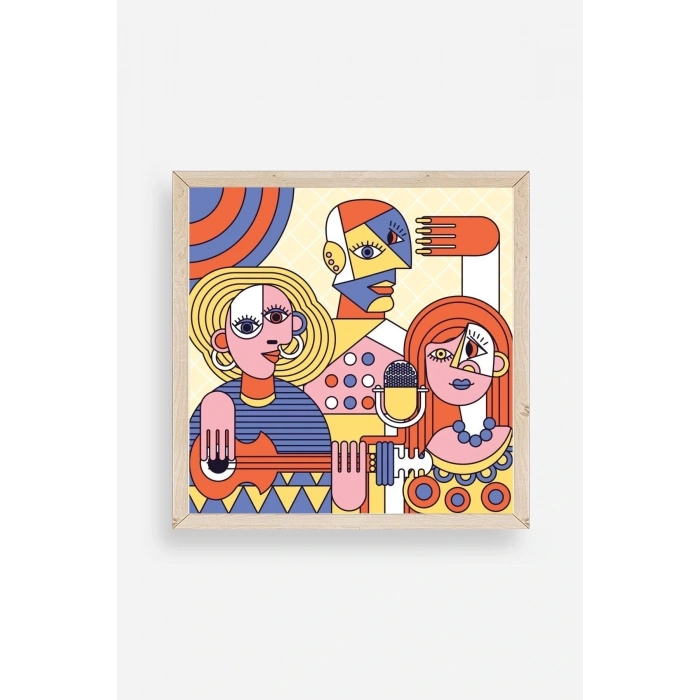 Modern Ahşap Çerçeveli Tablo 23 x 23