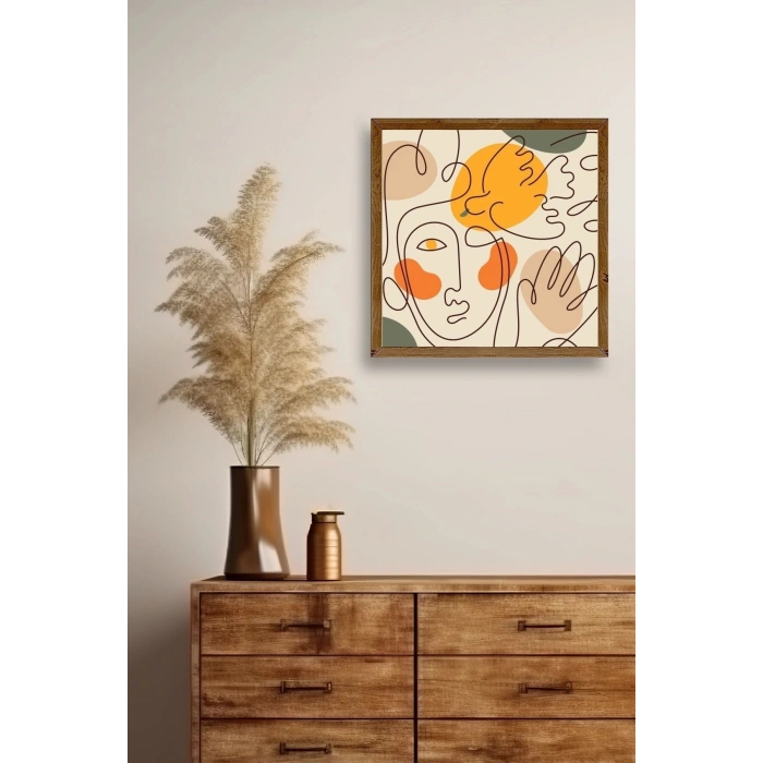 Modern Ahşap Çerçeveli Tablo 23 x 23
