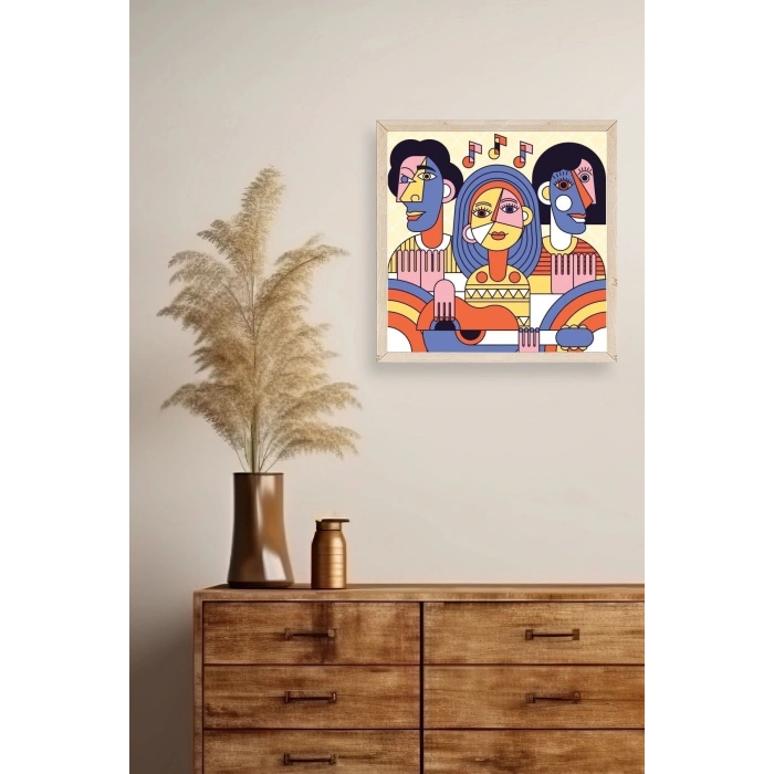 Modern Ahşap Çerçeveli Tablo 23 x 23