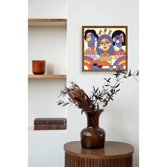 Modern Ahşap Çerçeveli Tablo 23 x 23