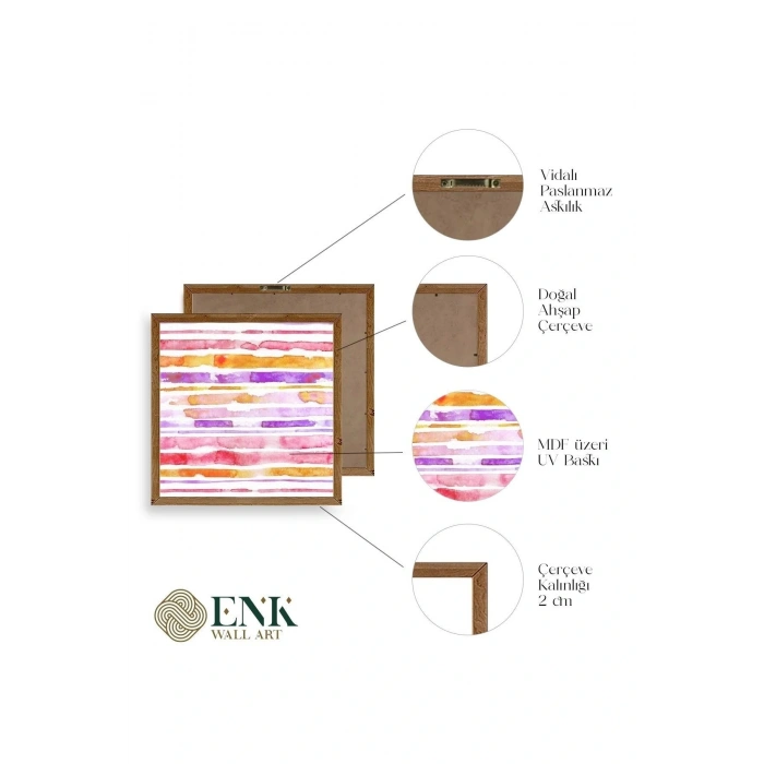 Modern Ahşap Çerçeveli Tablo 23 x 23