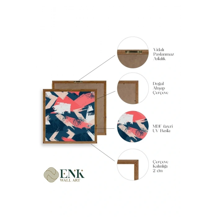 Modern Ahşap Çerçeveli Tablo 23 x 23