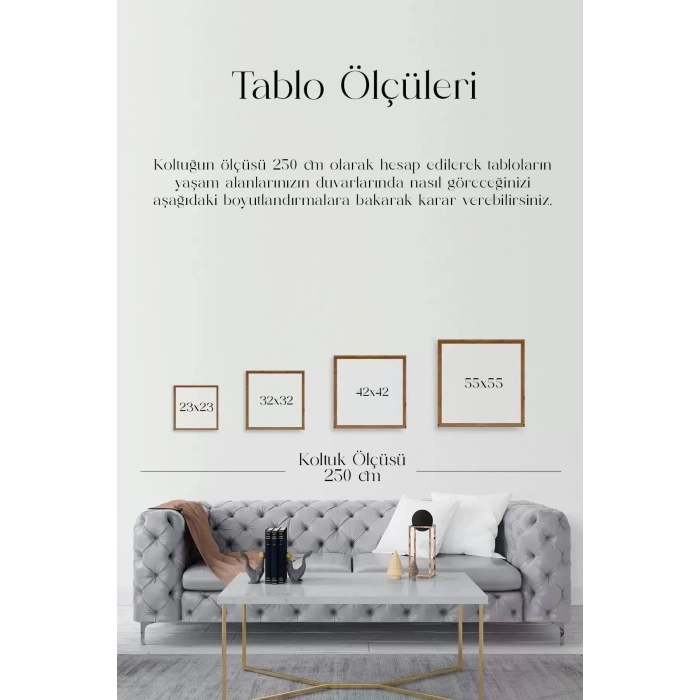 Modern Ahşap Çerçeveli Tablo 23 x 23