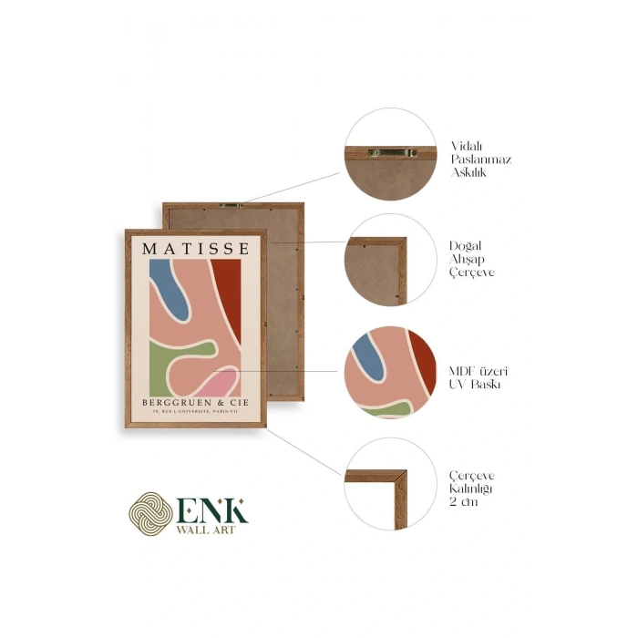 Modern Ahşap Çerçeveli Tablo 30 x 42