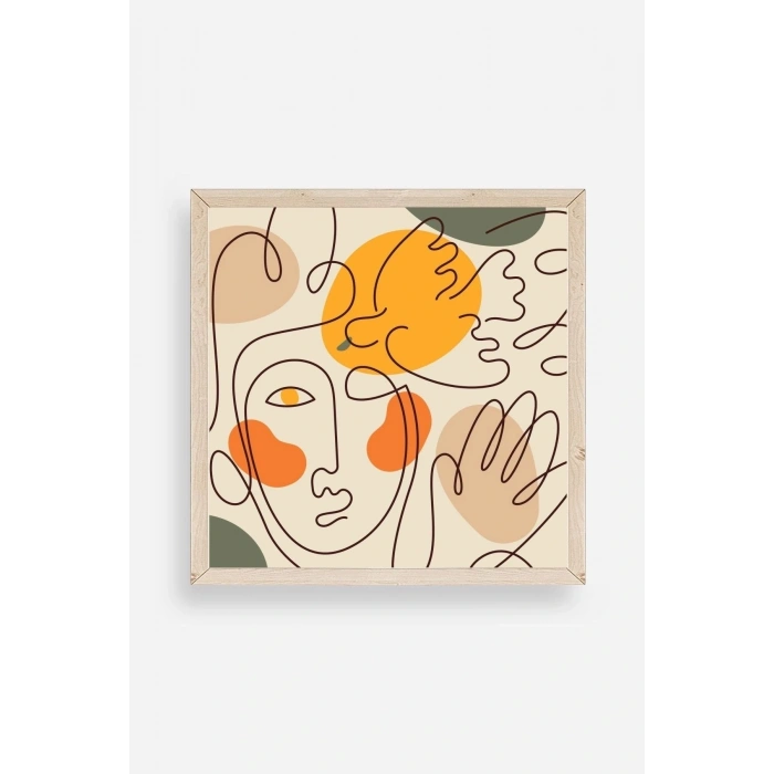 Modern Ahşap Çerçeveli Tablo 42 x 42