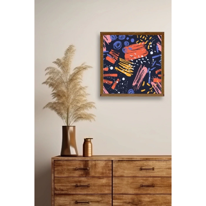 Modern Ahşap Çerçeveli Tablo 42 x 42