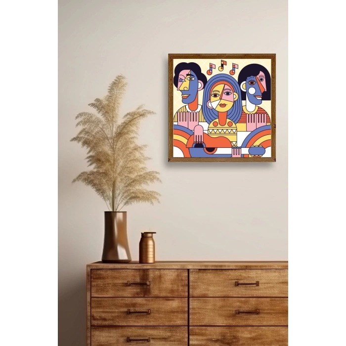 Modern Ahşap Çerçeveli Tablo 42 x 42