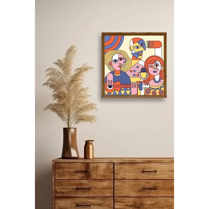 Modern Ahşap Çerçeveli Tablo 42 x 42