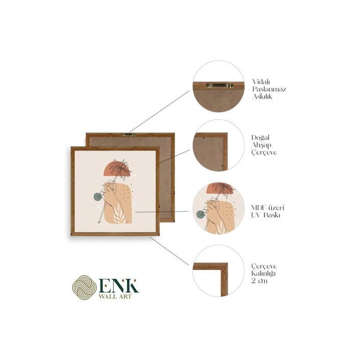 Modern Ahşap Çerçeveli Tablo 42 x 42