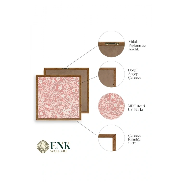 Modern Ahşap Çerçeveli Tablo 42 x 42